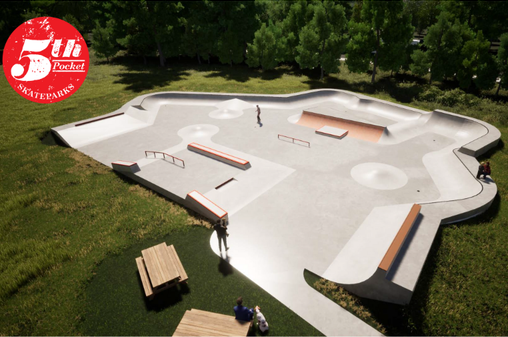 A rendering of potential features for the skate spot