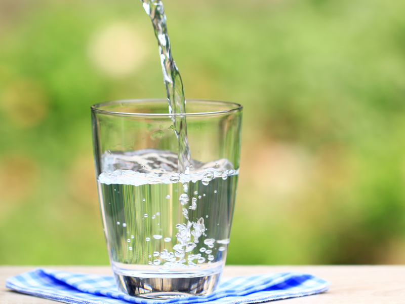 Water being poured into a glass